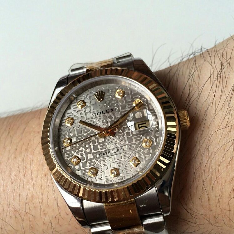 Replica Rolex Datejust Two Tone Patterned Dial
