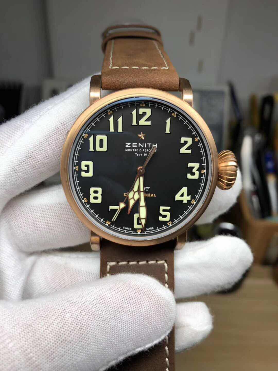 XF Factory Replica Zenith Type 20 Extra Special Bronze Watch with A2824 ...