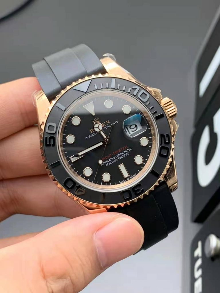 Replica Rolex YachtMaster 116655 Rose Gold